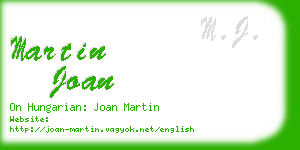 martin joan business card